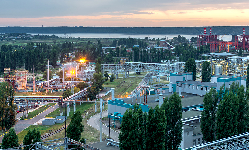 Вид сверху на промышленную площадку «Воронежсинтезкаучук» 