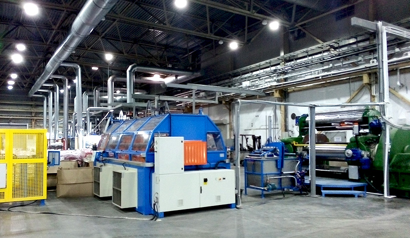 Система смешивания резиновой смеси, порезки на ремни и тоннель охлаждения ремней на заводе «Ильпеа-Сар»