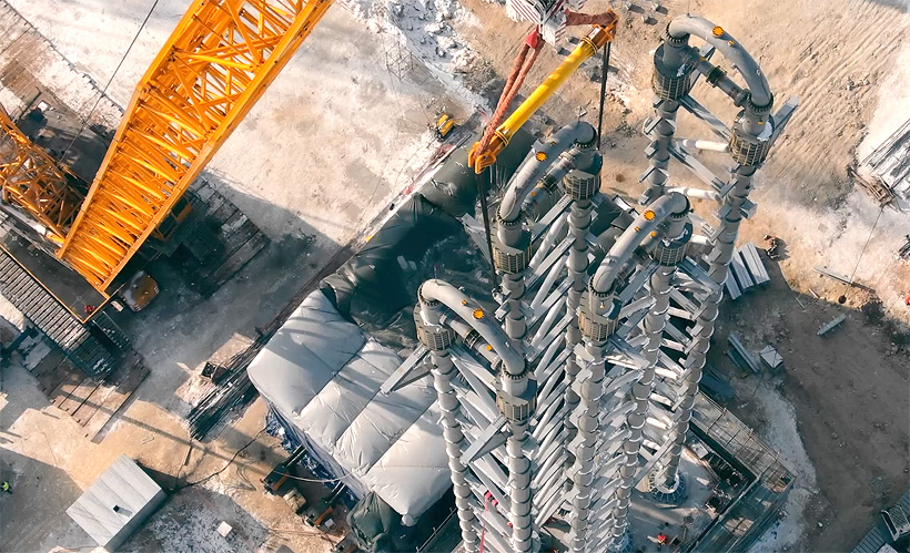 Монтаж петлевых реакторов полиэтилена на Амурском ГХК в феврале 2022 года