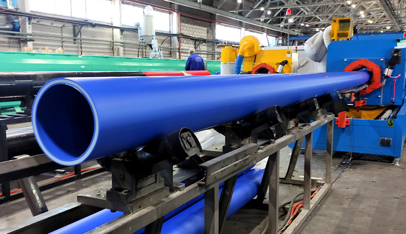 Первые четыре линии Группа ПОЛИПЛАСТИК в ДФО будут выпускать полиэтиленовые трубы с соэкструзионными слоями диаметром от 20 до 1200 мм