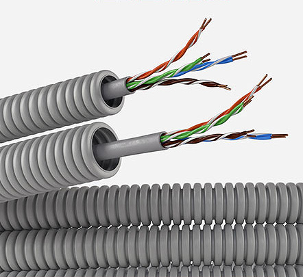 Электротрубы с коаксиальным и информационным кабелем производства «ДКС» 