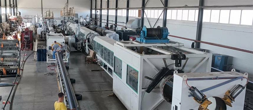 Производство полиэтиленовых труб на заводе ПТК «Альфапайп-Юг», Невинномысск