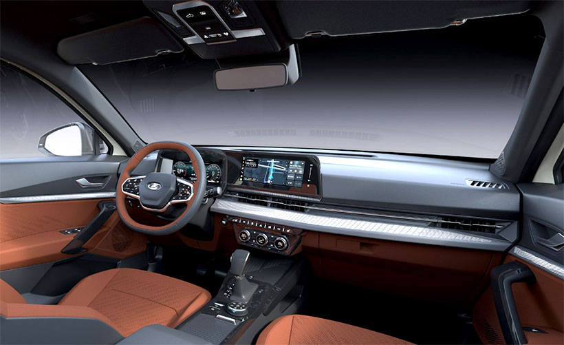 Базовая комплектация LADA AZIMUT включает мультимедийную систему с экраном 10”, 6 динамиком и цифровая комбинация приборов со встроенной навигацией