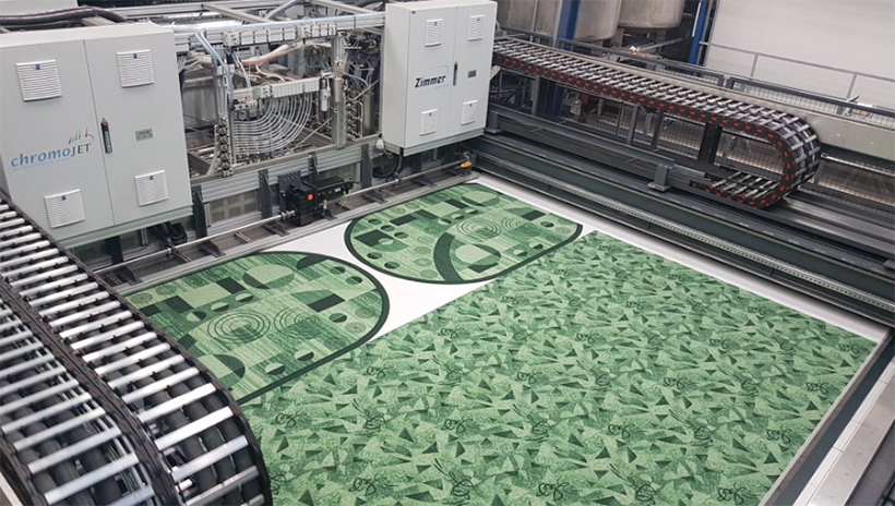Линия печати Chromojet на синтетических напольных покрытиях завода «НЕВА ТАФТ» 