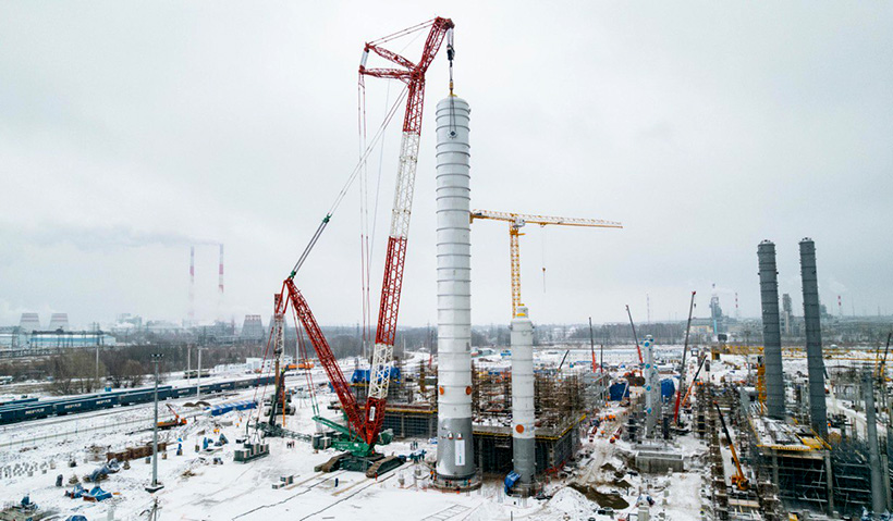 Строительная площадка нового производства полистирола и АБС-пластика СИБУР в Нижнекамске, декабрь 2025 года