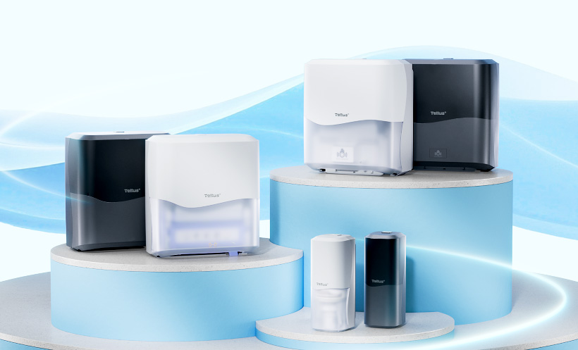 Диспенсеры Tellus Wave Design из АБС-пластика производства компании «Эволюция комфорта» 