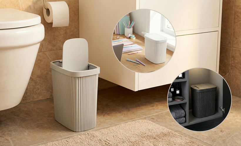 Пластиковый контейнер для мусора коллекции «Вельвет» производства «Бытпласт» 