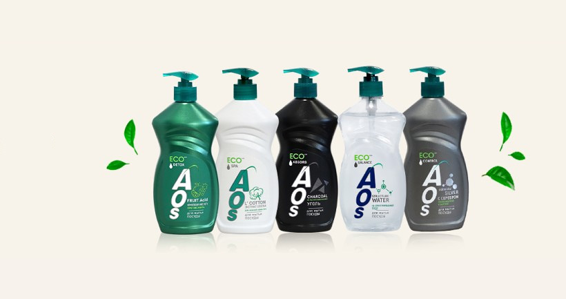 Жидкие моющие средства «Нэфис Косметикс» в пластиковой упаковке собственного производства