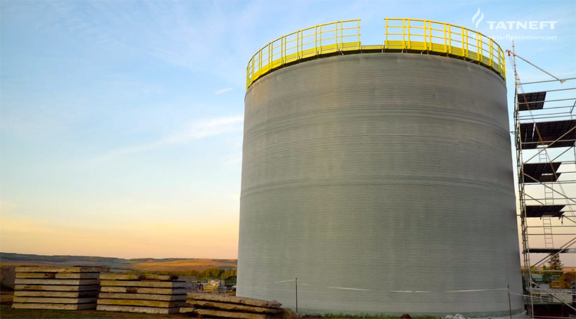 Вертикальный цельнокомпозитный резервуар для хранения жидкостей объемом 2000 м3