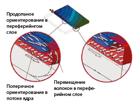 Рис. 5: Ориентация волокон в листе