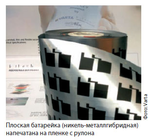 Плоская батарейка (никель-металлгибридная) напечатана на пленке с рулона Плоская батарейка (никель-металлгибридная) напечатана на пленке с рулона